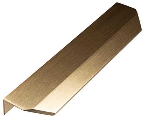 Gedotec Poignée de placard en laiton pour cuisine, poignée de meuble antique dorée brossée - Vann | Poignée de tiroir vintage à visser | Poignée de cuisine pour portes d’armoire | 1 pièce - Poignée