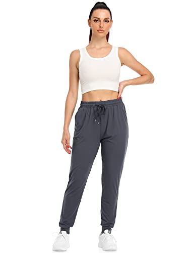 Zenex Womens Sweatpants With Pockets,Drawstring Joggers For Women Tapered Active Yoga Lounge Casual Pants(Wrp601-1Xl/2Xl-B/Gr/Lpur) #TOP3