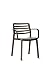 Resol Wind Lot de 4 chaises avec bras en plastique pour jardin extérieur terrasse Chocolat