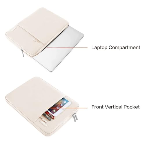 Image of MOSISO Laptop Case 16 inch, 15-15.6 inch Laptop Sleeve Compatible with MacBook Pro 16 M5 M4 M3 M2 M1, HP Acer Dell Lenovo ASUS, Polyester Vertical Computer Sleeve Bag with Pocket, Sand