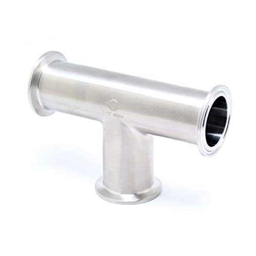 Qiimii Tri Clamp 1.5" Equal Tee Tri Clover Tee Fittings Stainless Steel Ss304,38Mm Pipe Od（1.5 Inch） #TOP4