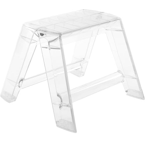 Taburete plegable de acrílico para ganar altura y estante decorativo para organizar 2