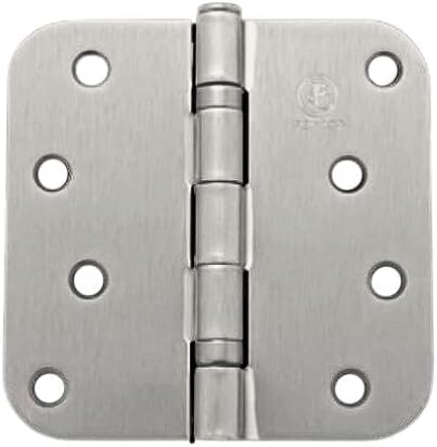 4.0" x 4.0" 5/8" Radius Ball Bearing Exterior Door Hinges (Black Primed, Pack of 3)