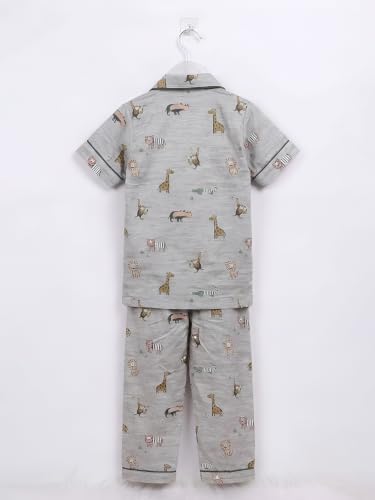 Image of POLKA TOTS 100% Pure Cotton Half Sleeve Night Suit for Kids, Girls & Boys | Cotton Pyjama Set | Unisex Night Dress for Children | Night Suit for Girls |Sleepwear for Kids | Winter Night Dress for Boys