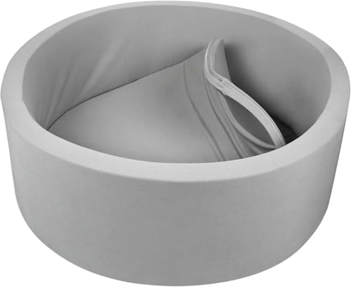 Orthologics Foam Ball Pit, Kiddie Balls Pool Round Playpen, Soft Memory Foam, Indoor/Outdoor, 90cm x 30cm, Grey, For Children/Toddlers/Boys/Girls OL27