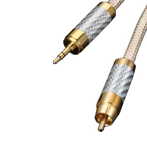 Câble mini jack 3.5mm argent pour brancher un smartphone sur ampli - 5