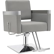 BarberPub Classic Recline Hydraulic Barber Chair Salon Spa Chair Hair Styling Beauty Equipment 3021 Grey