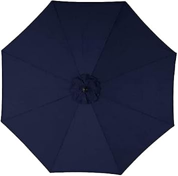Castle Creek Dark Navy 9ft Market Patio Umbrella Replacement Top Canopy Outdoor Replacement Patio Umbrella Canopy Cover for 9ft 8 Ribs Umbrella Canopy ONLY