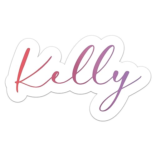 Elegant Kelly Name Sticker - Waterproof Vinyl Decal for Car Bumper, Laptop, Water Bottle, Wall, and Window, Size - 5'' Longer Side