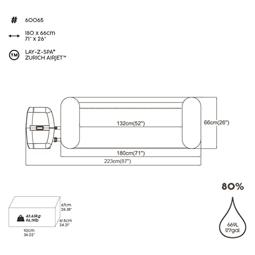 Bestway LAY-Z-SPA Whirlpool Zurich AirJet 180 x 66 cm, rund – Bild 6