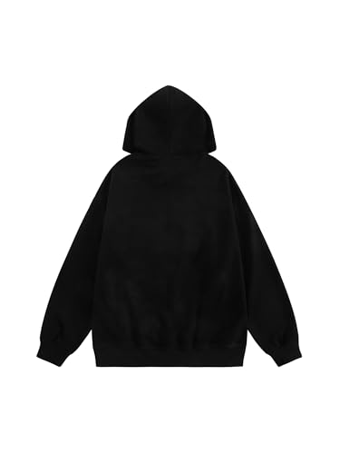 Aelfric Eden Star Embroidered Hoodies Women Graphic Print Y2k Oversized Hoodie Long Sleeve Pocket Casual Pullover Sweatshirt Black Pink S — view 3