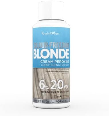 Knight & Wilson Colour Freedom Blonde Developer 6% 20VOL. Permanent lightening high lift Cream Developer For use with Colour Freedom Ultra Lifting Powder Bleach. 75ml