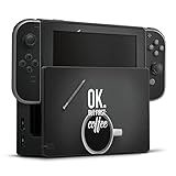 DeinDesign Skin kompatibel mit Nintendo Switch Folie Sticker Kaffee Sprüche Black & White