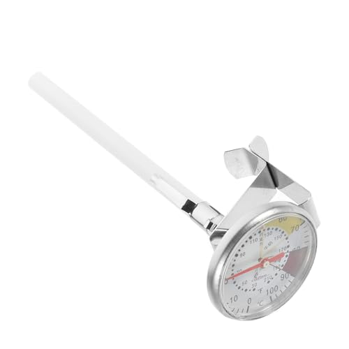 TOYANDONA Thermomètre Léger pour Lait en Acier Inoxydable avec Clip Pratique, Facile à Transporter, Idéal pour Amateurs de Cappuccino et Expresso