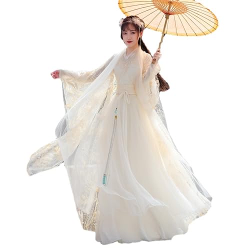 Hanfu jupe élégante style chinois femme coupe longue taille haute