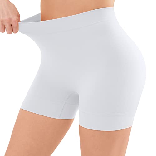 YADIFEN Chaffing Shorts for Women Anti Chafe Chub Rub Shorts Cycling Shorts Ladies Boxer Shorts Underwear Lycra Slip Shorts Seamless Briefs Gym Shorts Yoga Shorts Under Skirts White