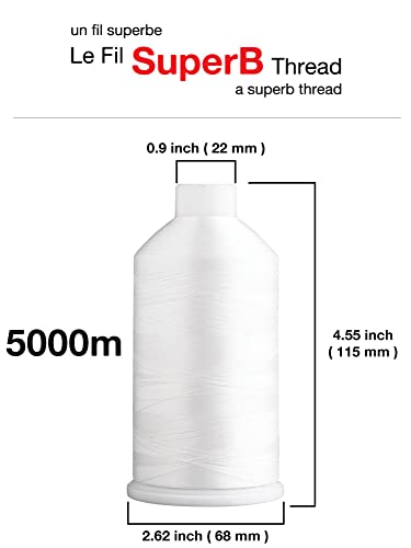 Image of Super B Polyester Embroidery Thread, 40wt Large Spool 5000m, Embroidery Thread for Commercial & Domestic Machine, 175 Popular Colors Machine Embroidery Thread, 100% Polyester - Light Yellow 602