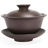 Artisanat traditionnel : la tasse à thé Gaiwan est fabriquée à partir d'argile violette Zisha authentique, connue pour sa tradition de longue date et ses propriétés uniques..Cette tasse à thé traditionnelle chinoise, dotée d'un couvercle et d'une soucoupe, offre une façon élégante de savourer vos thés préférés, reflétant les cérémonies du thé Kungfu vieilles de plusieurs siècles..Gaïwan