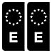 HADEXIA Autocollants Stickers Plaque immatriculation E Espagne Union Européenne Europe EU Noir