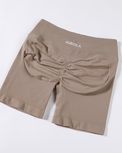 Image of AUROLA Influence Workout Shorts for Women,2.5 3.5 4.5 5.5 6.5 No Roll Up Squat Proof Scrunch Seamless Compression Gym Short