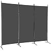 3-Panel Folding Privacy Screen, 6 Ft Portable Room Divider for Separating Spaces,102 W x 70 H Freestanding Partition Room Panel,Grey