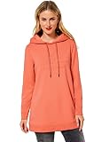 Street One Damen A301968 Long Hoodie, Sunset Coral, 44