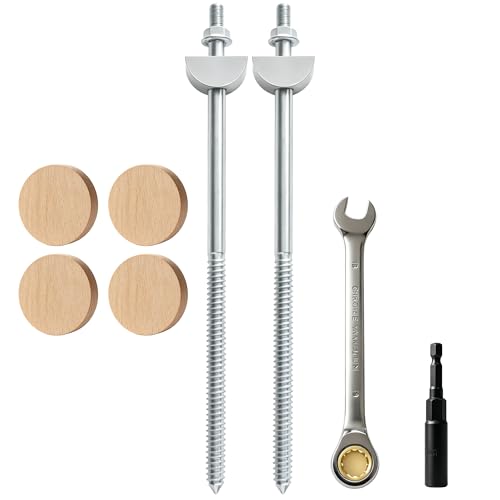 SFNSM 2PCS Newel Post Mounting Kit, Heavy Duty Hidden Newel Post Fastener with Rail Bolt Wrench, Installation Kit Staircase Newel Posts for Wooden Stair Railing, Deck Baluster