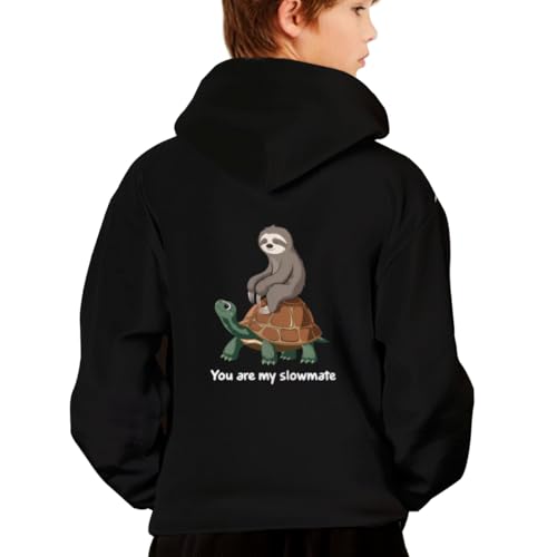 Funny Turtle Sloth You Are My Slowmate Hoodies for Teen Girls Boys Lightweight Kangaroo Pocket Sweatshirt2