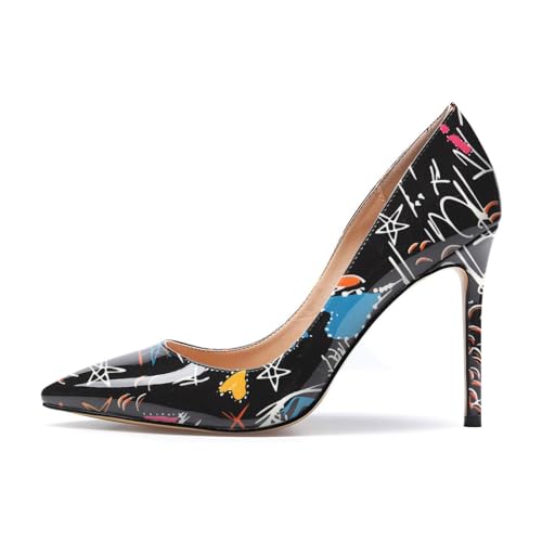 Image of Castamere Womens High Heels Pointed-Toe Slip-on Stilettos Pumps 4Inch Heel Shoes