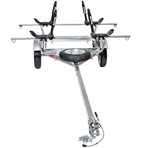 image for Malone Auto Racks MicroSport 2-Boat FoldAway-J Kayak Trailer Package, 
