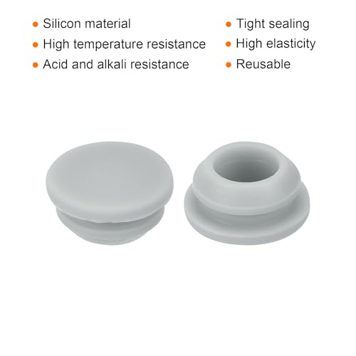Image of MECCANIXITY 20pcs Silicone Snap in Locking Hole Plugs,10.5mm /0.4 Inch Mounting Diameter Narrow Groove Width 2mm Panel Seal Cover Round for Kitchen Bulkheads Waterproof Sealing Plugs Grey