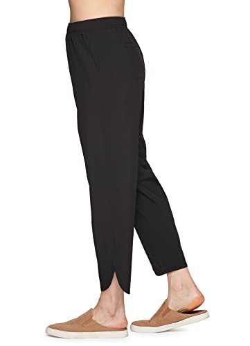 Rbx Women's Fashion Quick Dry Lightweight Ankle Length Woven Pant Tulip Hem Black Xl #TOP16