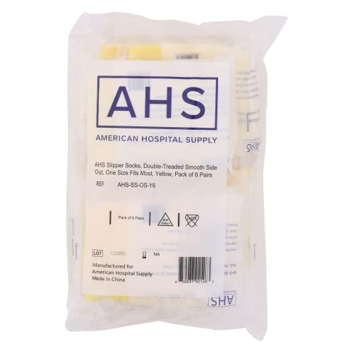 Slipper Socks | Yellow One Size Fits Most Hospital Socks | Grip Socks with Elastic Cuff | Case of 48 Pairs3