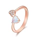 JIANGYUE Rosegold Opal Ring for Women, Plated Adjustable Rings - Thumb Rings for Women, Cubic Zirconia Ring Open Finger Rings for Jewelry Gift Birthday Gift for Mom Wife Girls