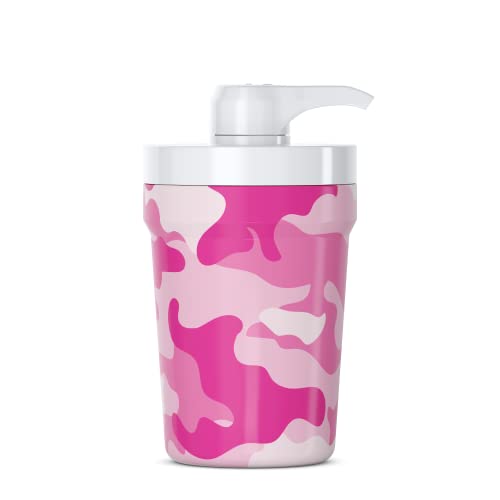 PumpCup Portable Hand Sanitizer Dispenser for Car Cup Holders (Pink Camo)