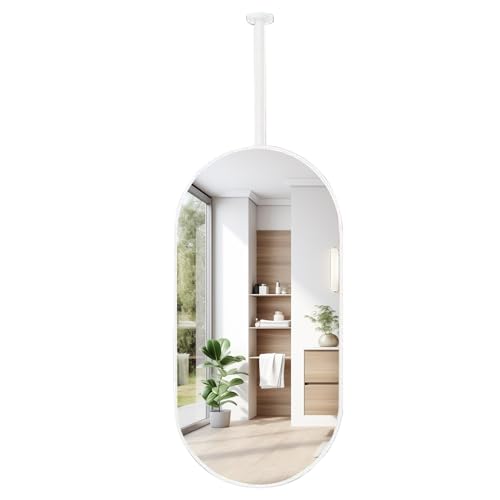 Miroirs flottants à tige personnalisable blanche pour optimiser l'espace