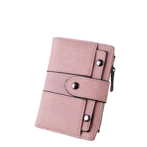 Women Wallet Simple Retro Short Wallet Coin Purse Card Holders Handbag for Girls Purse Small Wallet Ladies for Change，Credit Card(Pink)