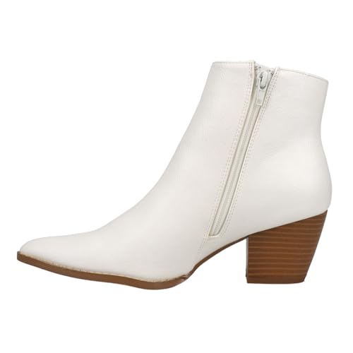 Coconuts by Matisse Womens Spirit Pointed Toe Zippered Casual Boots Ankle Mid Heel 2-3" - White3
