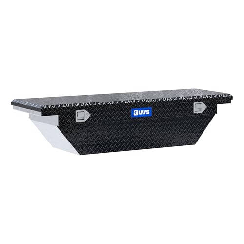 UWS TBS-63-A-LP-BLK Black Single Lid Low Profile Aluminum Toolbox with Beveled Insulated Lid