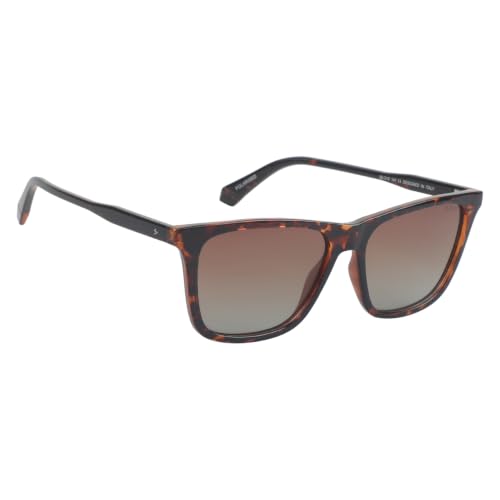 Image of Fueel Polarized Square Sunglasses for Men & Women | UV Protected Retro Half Frame Sunglasses | Lightweight Stylish Black Frame