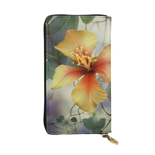 Green Eucalyptus Leaves Wallet for Men Women Long Purse Leather Clutch Large Business Handbag Travel Phone Holder Credit Card Holder Money Case with Zipper Leather Wallets Gift