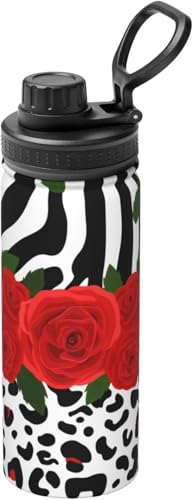 ヒョウ柄 豹柄 (1) 水筒 真空断熱 保温 保冷 スポーツボトル 人気 ステンレスボトル スポーツ飲料対応 漏れない 直飲み530ml 男の子 女の子 おしゃれ 大人 子供 アニメ グッズ キャラクター