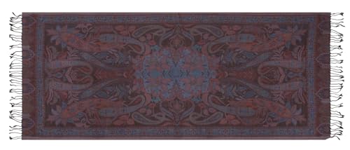Image of EH KANI GOLD & JAMAWAR SILK SUPER SOFT FLORAL & PAISLEY PASHMINA STOLE SCARF