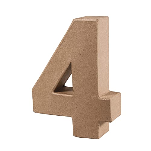 Chiffre en Papier mâché 15cm Chiffre 4