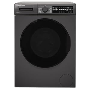 Russell Hobbs Freestanding Washing Machine, 9kg Capacity, 1400 rpm, 15 Programmes, Eco Technology, Rapid Wash Cycles, Grey RH914W116AN