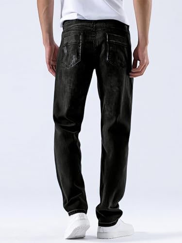 Men's Baggy Jeans Slim Fit Stretch Straight Leg Denim Pants Casual Elastic Work Jeans3