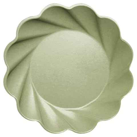 Sophistiplate Beautiful NEW Wavy Eco-Friendly Compostable Dinner Plates - Made of Bamboo Wood Fiber, and Sugarcane- biodegradable - 9.5 In, Sturdy & Heavy Duty - Pack of 8, Color Sage Cover