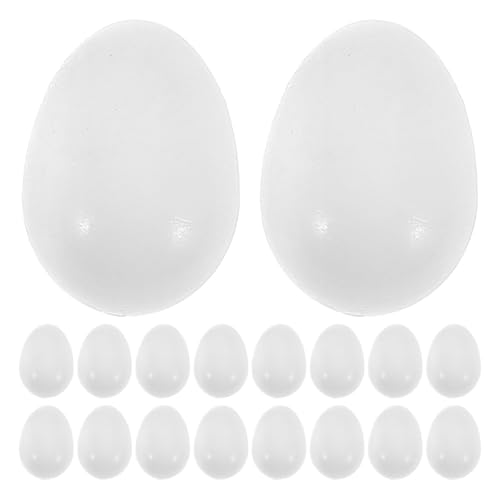 ibasenice 22 œufs de Pigeon en Plastique Solide - Faux œufs réalistes de 2 cm - Accessoires de Ponte pour Cages à Oiseaux - Nichoirs pour Pigeons Voyageurs