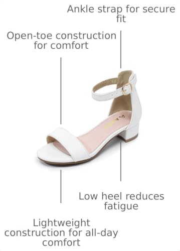 Image of Amoji Girls High Heels Kid Ankle Strap Dress Shoes Wedding Party for Little Kid Big Kid 412