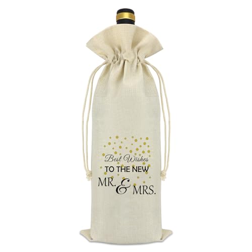 Wedding Gifts for Couples Mr and Mrs Gifts Wine Bag Wedding Gifts For Bride Groom Engagement Gifts For Him Her Bridal Shower Gifts Newlywed Gift Bride To Be Gift Reusable Wine Bottle Gift Bags